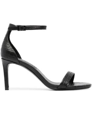 Senso Quelle Iii Crocodile-Effect Leather Sandals - Black