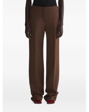 Mugler Low Waist Straight Trousers - Brown