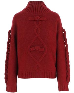 THE GARMENT Como Braided-Detail High-Neck Sweater - Red