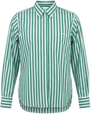 Hunza G Camisa A Rayas Con Bordado - Verde