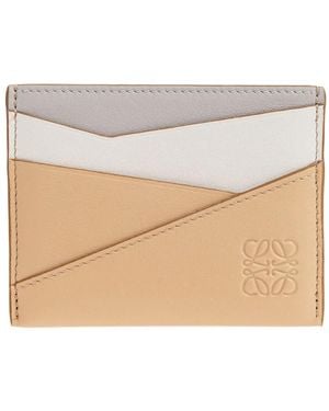 Loewe Puzzle Leather Panelled Wallet - Natural