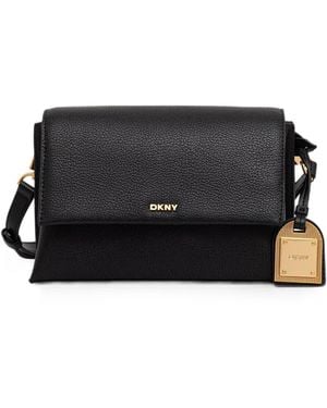 DKNY Alya Logo-Plaque Crossbody Bag - Black