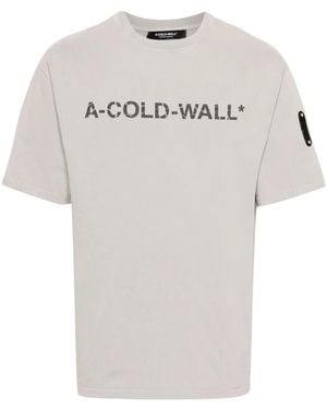 A_COLD_WALL* Overdye Logo-Print T-Shirt - Gray