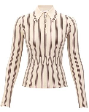 Zimmermann Valiant Striped Polo Shirt - White
