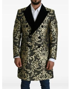Dolce & Gabbana Sicilia Mantel Aus Brokat Mit Barockmuster - Schwarz