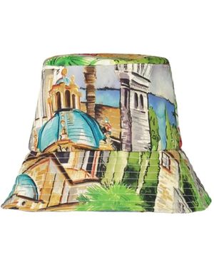 Rani Arabella Lake Como Printed Bucket Hat - Green