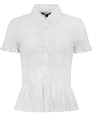 Veronica Beard Ellisandra Peplum Shirt - White
