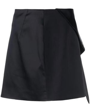 Genny Satin-Finish Miniskirt - Black
