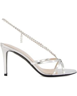 Gucci Sandalias con detalles de cristales - Blanco