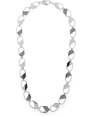 Fendi Ff Motif Geometric-Link Necklace - White