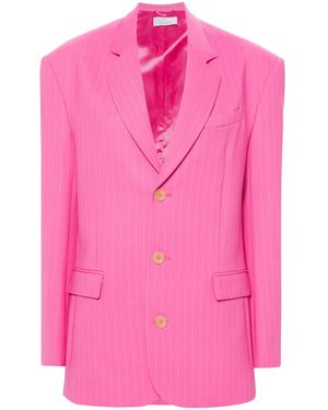 GIUSEPPE DI MORABITO Pinstripe Single-Breasted Blazer - Pink
