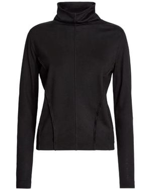 High Deflect Exposed-Seam Long-Sleeved Turtleneck T-Shirt - Black