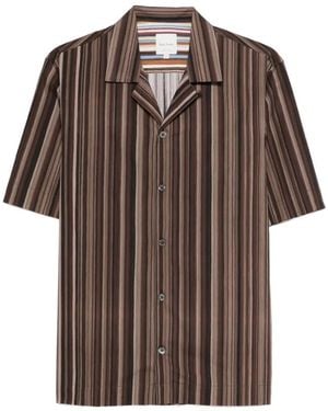 Paul Smith Striped Regular-Fit Shirt - Brown