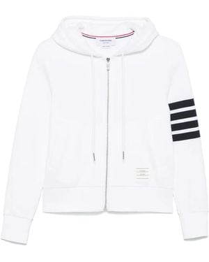 Thom Browne Sudadera Con Capucha Y Motivo 4-Bar - Blanco