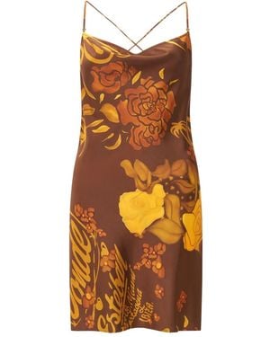 Donde Esteban Veranera Floral-print Mini Dress - Orange