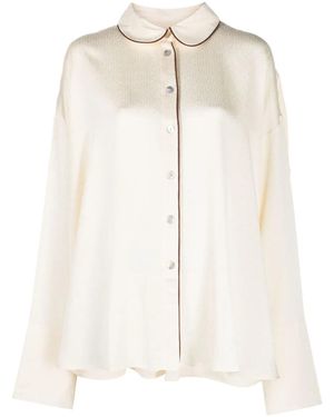 Sleeper Pastelle Pyjamatop Met Jacquard - Naturel