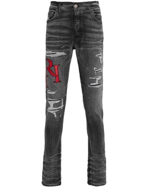 Amiri Distressed Skinny Jeans - Grey