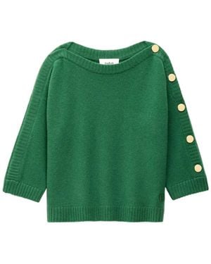 Ba&sh Pull Classy À Manche Boutonnée - Green
