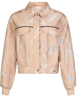 Liu Jo Organza Jacquard Jacket - Natural