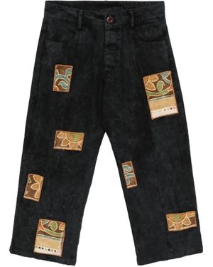 Stain Shade Vaqueros Con Diseño Patchwork - Gris