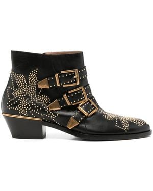 Chloé Susanna Studded Ankle Boots - Black