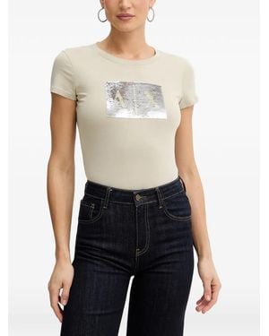 ARMANI EXCHANGE Sequin-Embellished T-Shirt - White