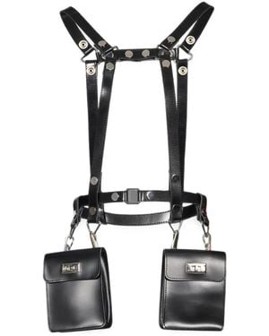 Junya Watanabe Schultertasche Mit Zwei Taschen Im Harness-Stil - Schwarz