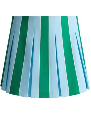 Alice + Olivia Emilie Striped Pleated Mini Skirt - Green