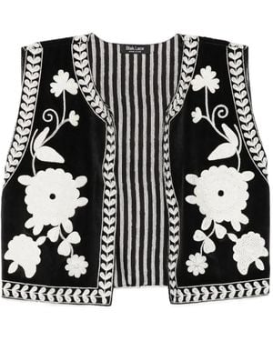 BLAKLACE Blusa Con Bordado Floral - Negro