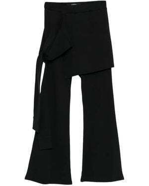 Limi Feu Pantalon En Coton À Design Superposé - Black