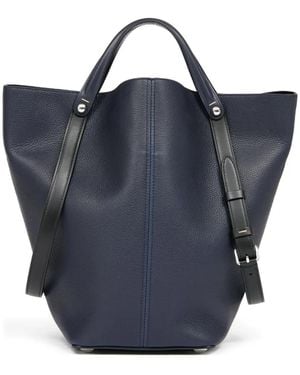 Maison Margiela Beuteltasche Aus Leder - Blau