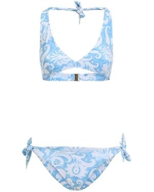 Etro Paisley-Print Bikini - Blue