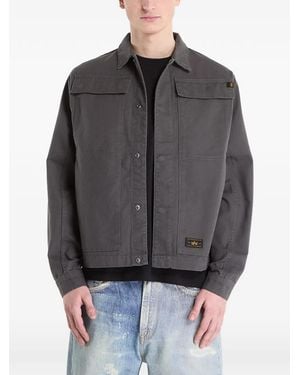 Alpha Industries Logo-Patch Chore Jacket - Gray