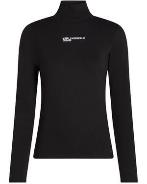 Karl Lagerfeld T-Shirt À Col Roulé - Noir