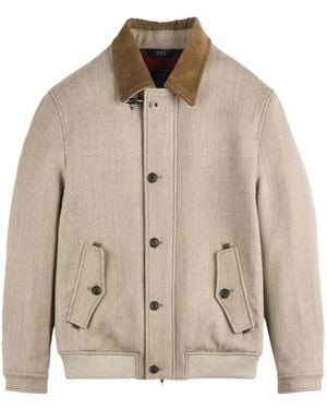 Fay Driving Bomber Jacket - Natural