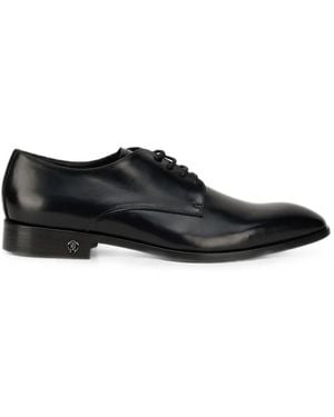 Roberto Cavalli Logo-Plaque Leather Derby Shoes - Black