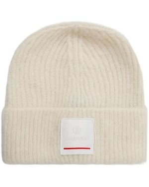 Bogner Fire + Ice Logo-Patch Ribbed-Knit Beanie Hat - Natural