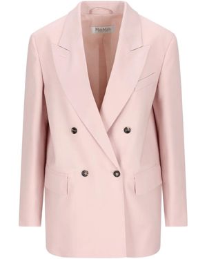 Max Mara Blazer Met Dubbele Rij Knopen - Roze