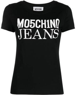 Moschino Logo-Print Cotton T-Shirt - Black