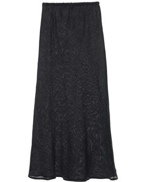 Baserange Semi-Sheer Linen Maxi Skirt - Black