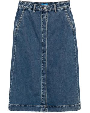 SPORT b. by agnès b. Logo-Embroidered Denim Skirt - Blue