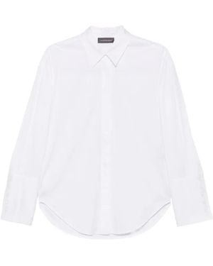 Lorena Antoniazzi Button-Cuff Curved-Hem Shirt - White