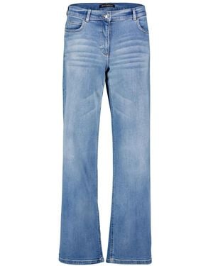 Betty Barclay Faded-Effect Crystal-Embellished Jeans - Blue