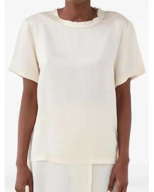 ELEH Raw-Cut Short-Sleeve Top - White