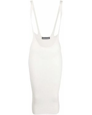 ANDREADAMO Ribbed-Knit Pinafore Skirt - White