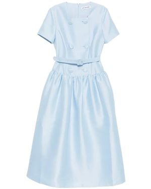 Self-Portrait Double-Breasted Midi Dress - Blue