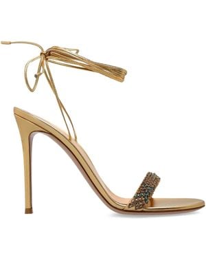 Gianvito Rossi 105Mm Rhinestone-Embellished Sandals - Metallic
