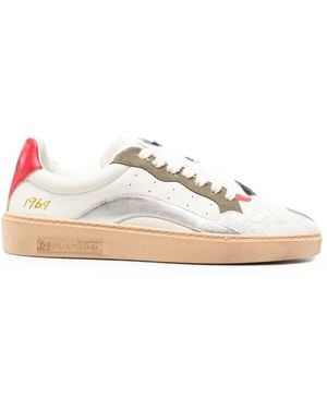 DSquared² Cracked-Effect Panelled Trainers - White