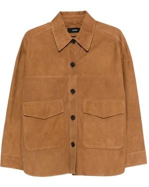 Arma Flap-Pocket Leather Jacket - Brown