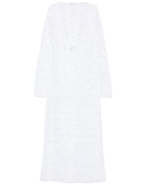 Oséree Long Lace Dress - White